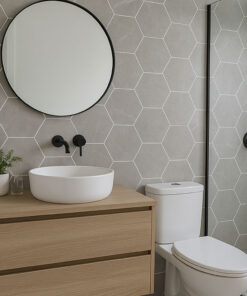 Grout Line Lunar Stone Hexagon Tile - - Neptune 1000 - PVC Wall Panel - 1m - (Single Pack)