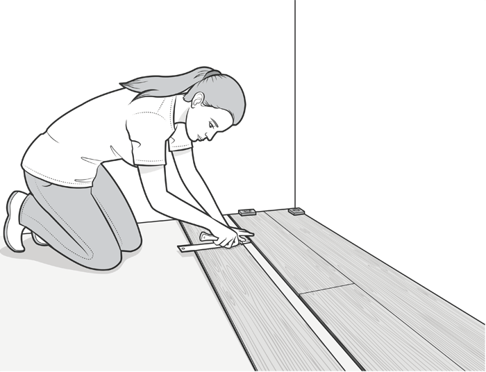 cutting a vinyl floor