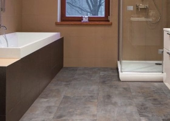 Stone floor ideas for a guest bathroom