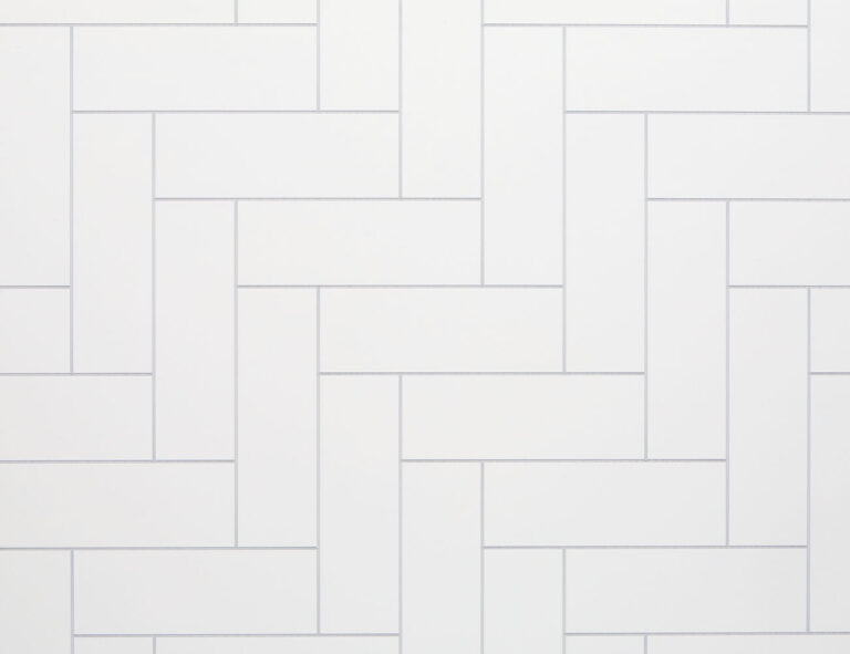 Grout Line Patterns Grout Line Riven White Straight Herringbone- 1,000 x 2,400mm - AllPanels
