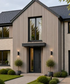 Alternative view of Castellated Cladding Silver Birch 205mm